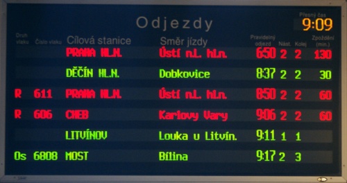  Zpoždění vlaků při sněhové kalamitě- prosinec 2010.
