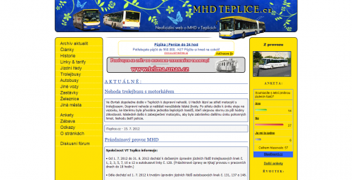 Stará verze webu MHDTeplice.cz